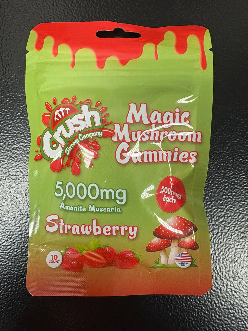 Crush Mushroom Gummies 5000mg strawberry flavor
