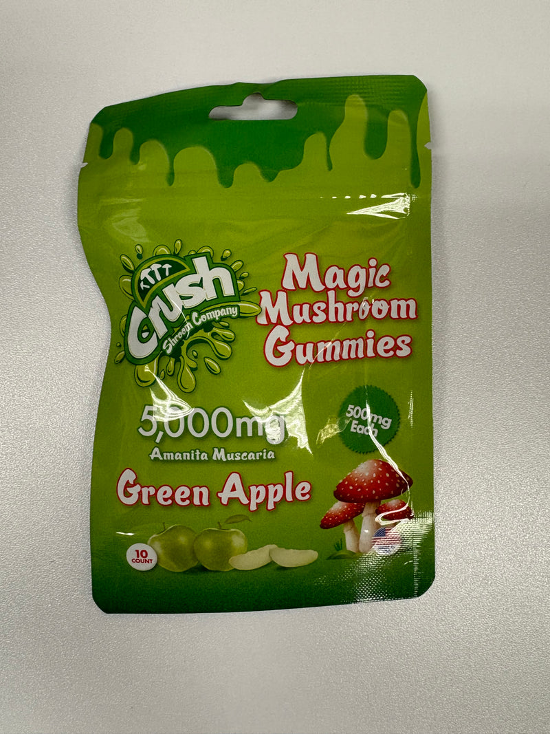 Crush Mushroom Gummies 5000mg Green Apple flavor