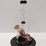 Envy Glass Customs 1 of 1 tall straight rig with electroformed gemstones.