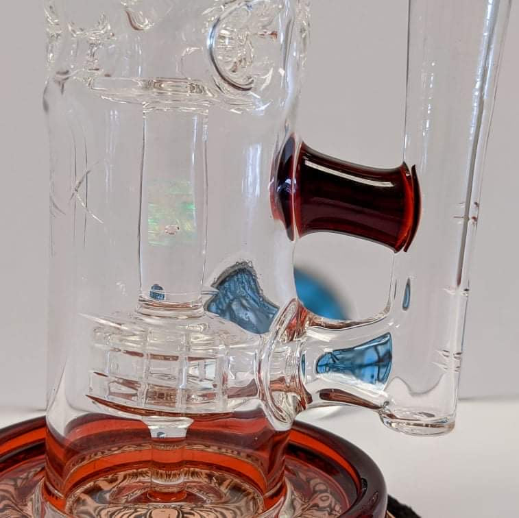 Bronx glass tall fab rig with red color accent 14mm/90