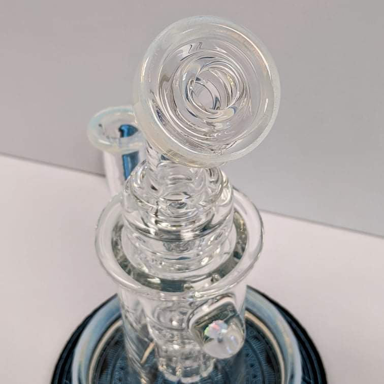 Bronx glass standard size rig with white color accent 14mm/90