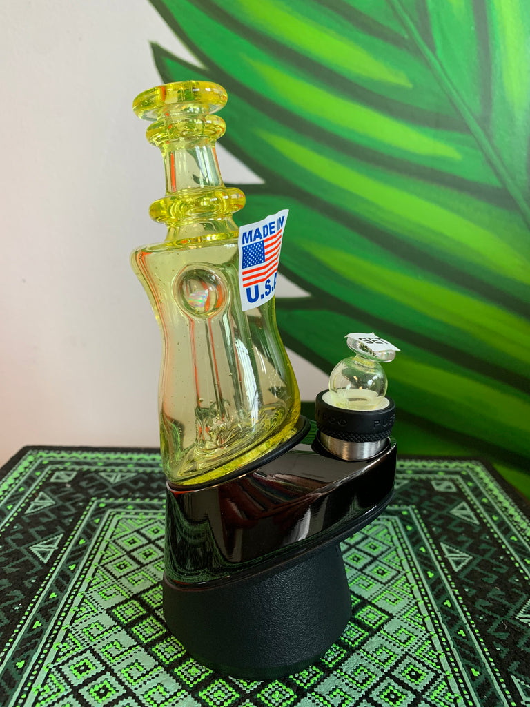 Eternal Flame works Puffco Peak or Peak Pro glass top colored glass with opal @eternalflameworks