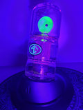 UV Reactive Galloway Glass Puffco Peak Glass Top double ratchet perc With Floating marble with color work upgrade and Matching Cap!