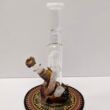Envy Glass Customs 1 of 1 tall straight tube with electroformed gemstones. White top