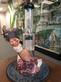 Envy Glass Custom 1 of 1 taller straight rig with precious gemstones - hempgeek