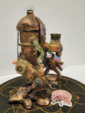 Space Glass Krang from TMNT rig electroformed copper and glow in the dark teeth
