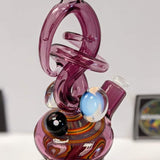 Cambria Glass Swirl rig 10mm/45 clear rose quartz color