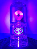 UV Reactive Galloway Glass Puffco Peak Glass Top double ratchet perc With Floating marble with color work upgrade and Matching Cap!