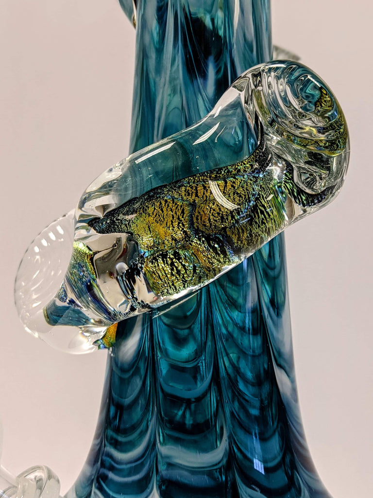 Noble Glass soft glass piece with dichro wrap design glass on glass - hempgeek