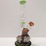 Envy Glass Customs 1 of 1 tall straight rig green top with electroformed gemstones.