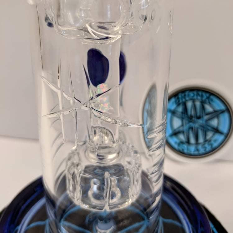 Bronx glass tall fab rig with blue color accent 14mm/90