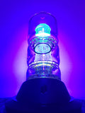 UV Reactive Galloway Glass Puffco Peak Glass Top double ratchet perc With Floating marble with color work upgrade and Matching Cap!