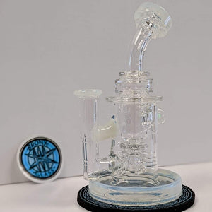 Bronx glass standard size rig with white color accent 14mm/90