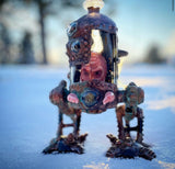 Space Glass Krang from TMNT rig electroformed copper and glow in the dark teeth