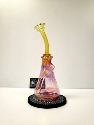 Glass by Yeti fumed bent neck rig 14mm 45 degree 10 inch tall