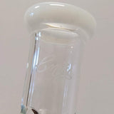 Envy Glass Customs 1 of 1 tall straight tube with electroformed gemstones. White top