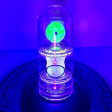 UV Reactive Galloway Glass Puffco Peak Glass Top double ratchet perc With Floating marble with color work upgrade and Matching Cap!