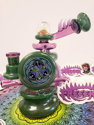 Freeek Glass Terpcycler rig with crushed Opal by Scott Andrews