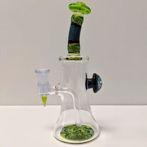 Chuck B Glass bigboy opal rig green on green top 14mm 90 degree - hempgeek