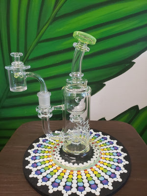 Phatt Ass Glass or PAG Recycler with UV reactive double color lips and matching cap - hempgeek